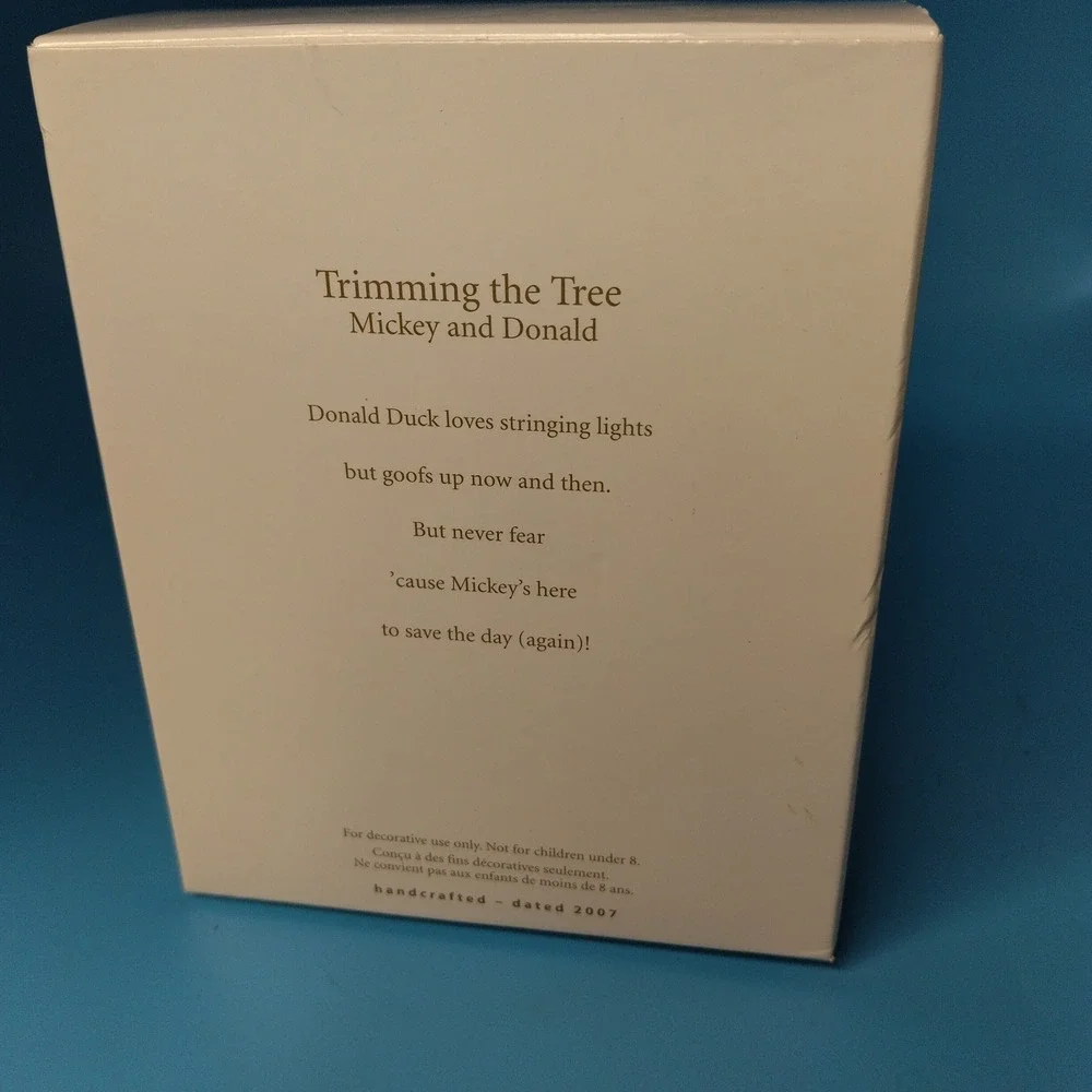 Hallmark Keepsake Disney Trimming the Tree Mickey and Donald Ornament 2007 New